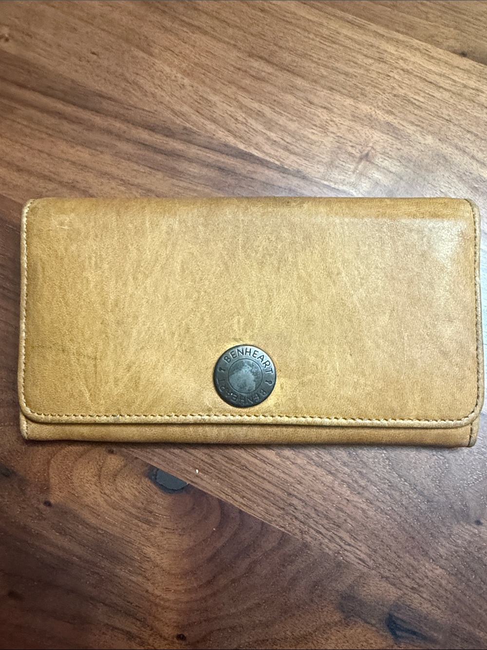 Mustard Yellow Leather Long Wallet